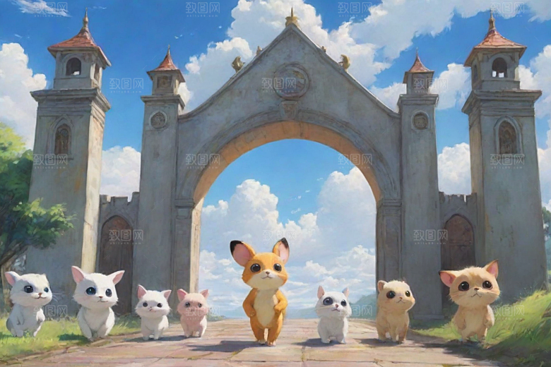 蓝光之门神秘科幻风格的动画故事
