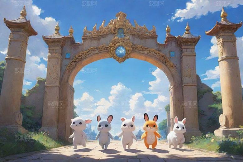 蓝光之门神秘科幻风格的动画故事