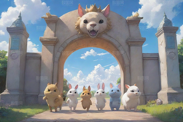 蓝光之门神秘科幻风格的动画故事