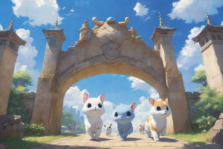 蓝光之门神秘科幻风格的动画故事