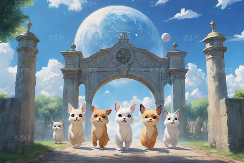 蓝光之门神秘科幻风格的动画故事