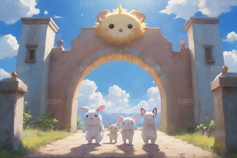 与未来之门科幻风格的动漫世界