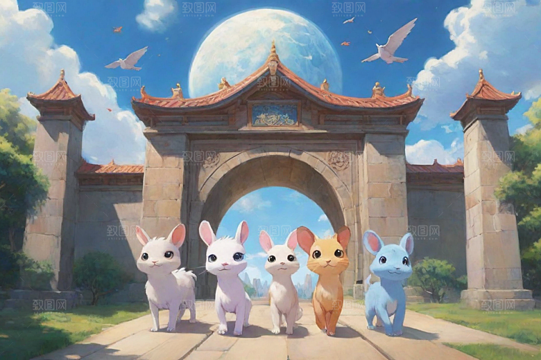 与未来之门科幻风格的动漫世界