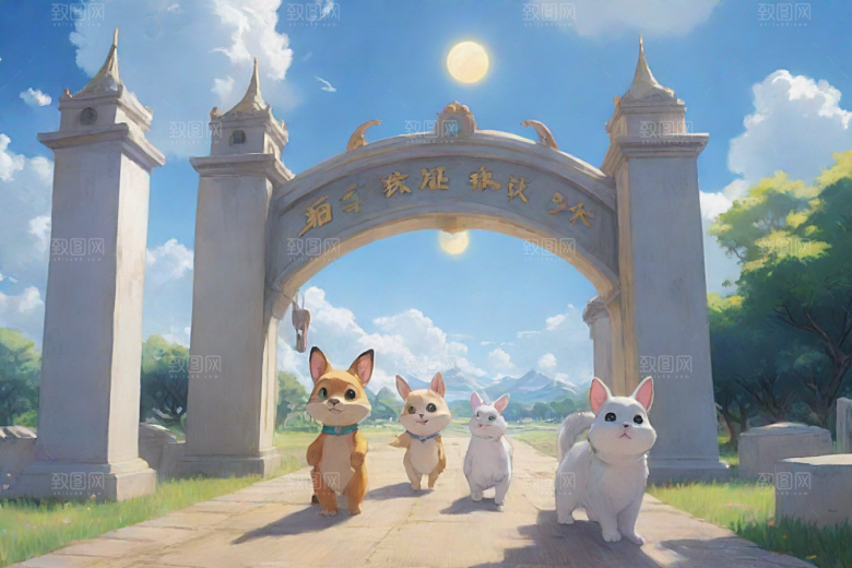 与未来之门科幻风格的动漫世界