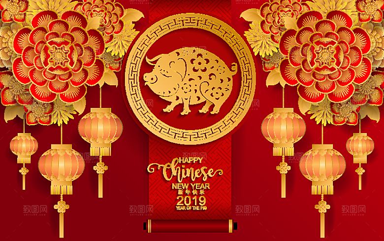红色牡丹花鲜花背景设计