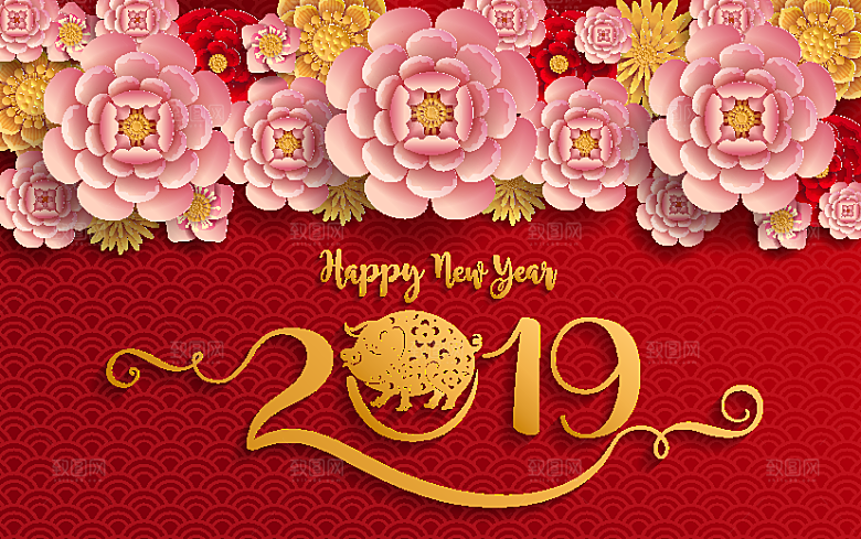红色牡丹花鲜花背景设计