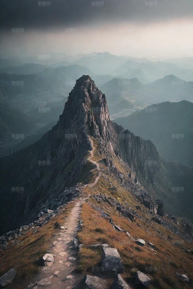 神秘幽美山顶的梦幻景色