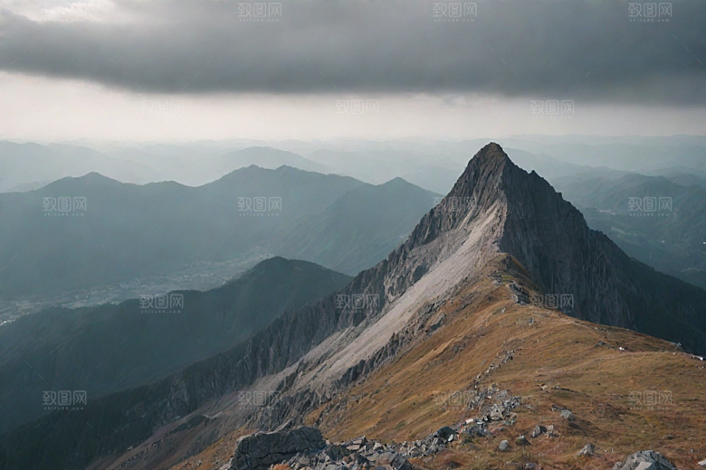 陡峭奇峰岩石石壁山顶