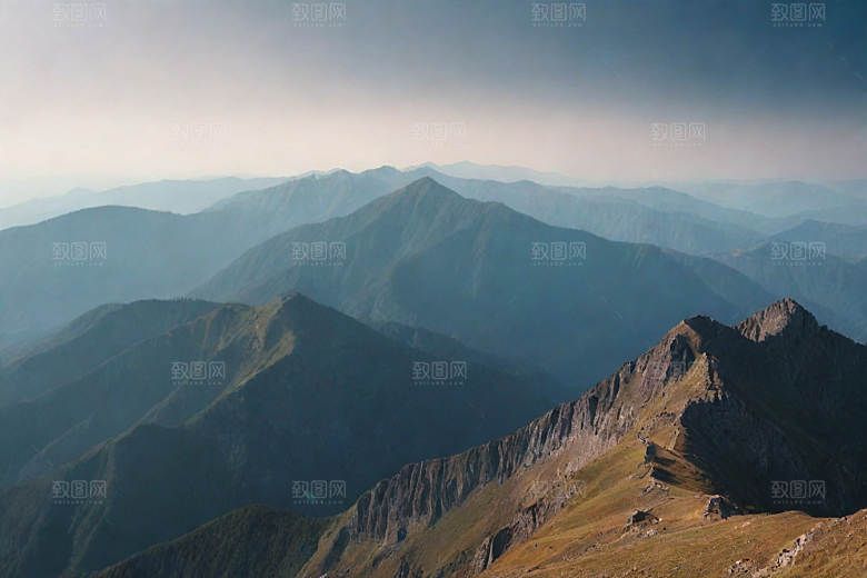 陡峭奇峰岩石石壁山顶