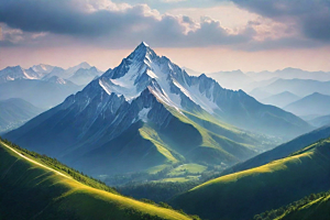 碧水清澈山顶溪流风光