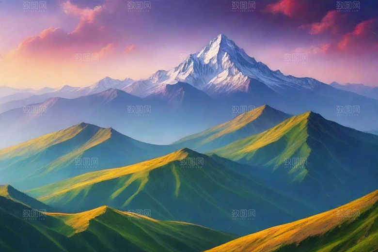 碧水清澈山顶溪流风光