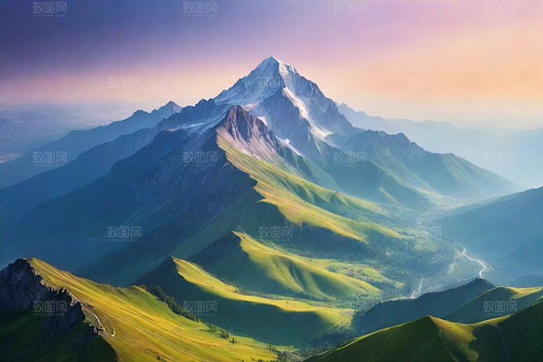 美丽山顶诗意如画的风景