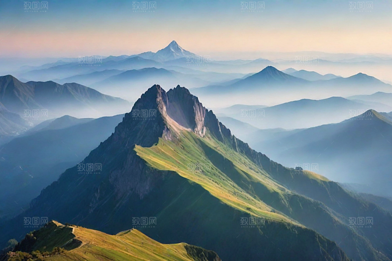 美丽山顶诗意如画的风景
