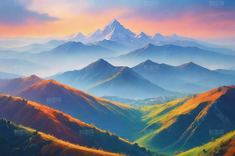 探险之旅山顶的冒险风景