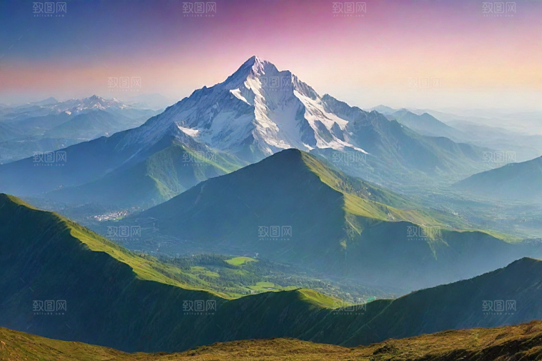 探险之旅山顶的冒险风景
