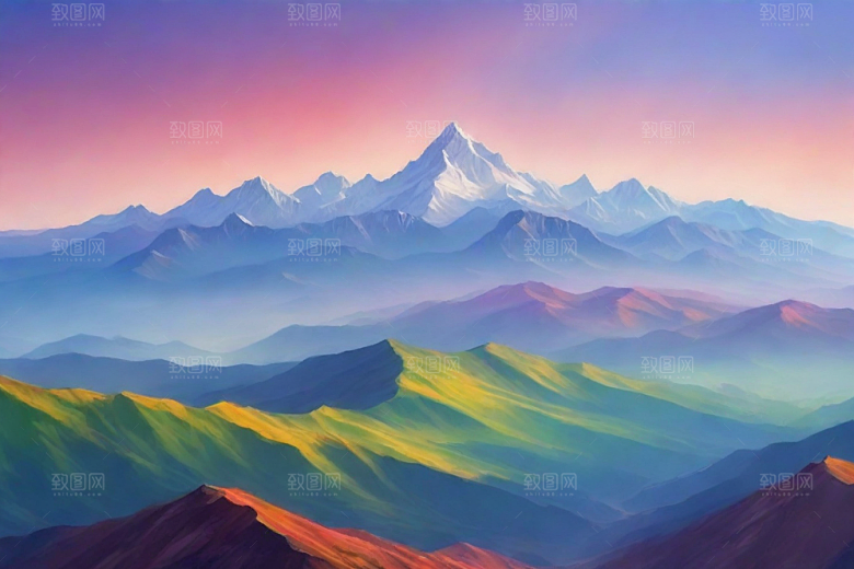 探险之旅山顶的冒险风景