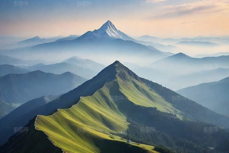 探险之旅山顶的冒险风景