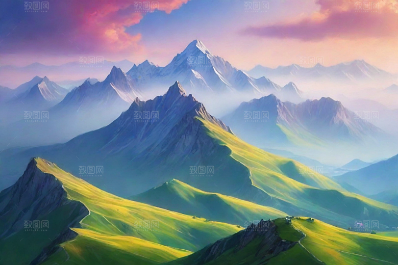 探险之旅山顶的冒险风景