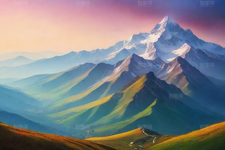 探险之旅山顶的冒险风景