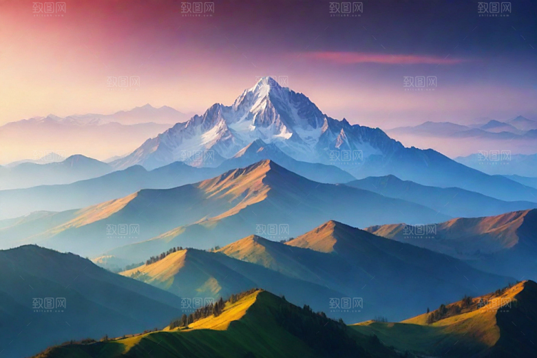探险之旅山顶的冒险风景