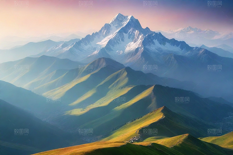 探险之旅山顶的冒险风景