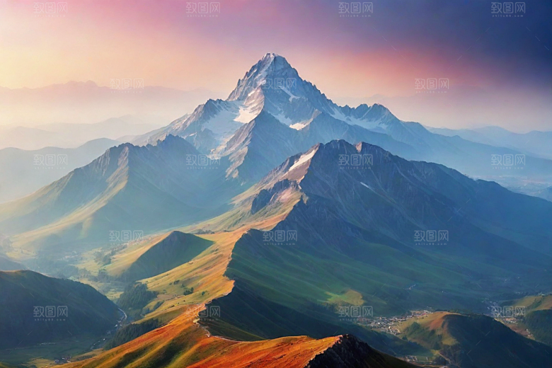 探险之旅山顶的冒险风景