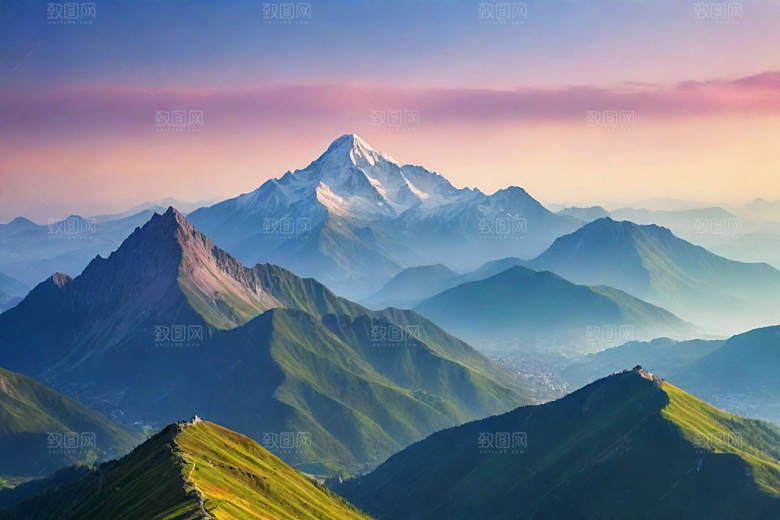探险之旅山顶的冒险风景