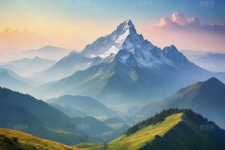 探险之旅山顶的冒险风景