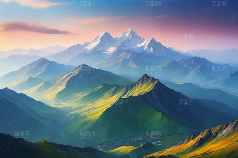 探险之旅山顶的冒险风景