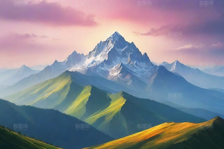 令人陶醉的山顶风景