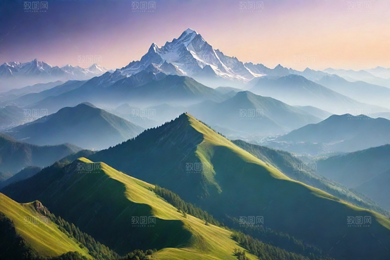 令人陶醉的山顶风景