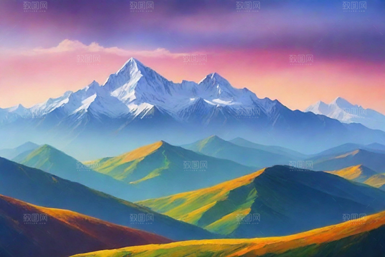 令人陶醉的山顶风景