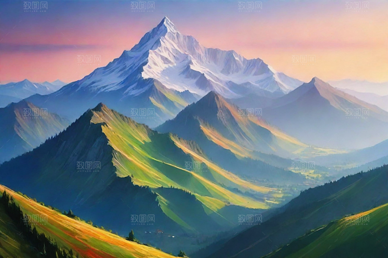 令人陶醉的山顶风景