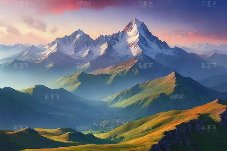 令人陶醉的山顶风景