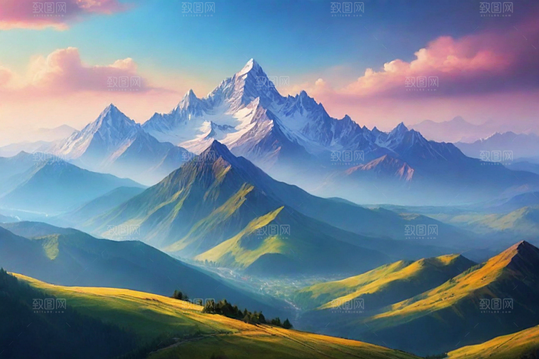令人陶醉的山顶风景