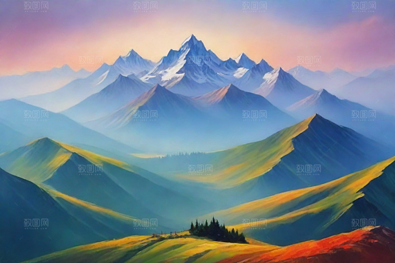 令人陶醉的山顶风景