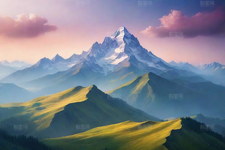 令人陶醉的山顶风景
