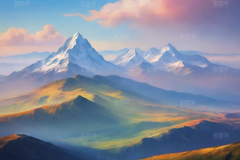 令人陶醉的山顶风景