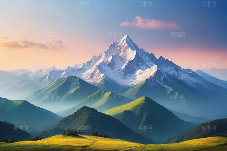 令人陶醉的山顶风景