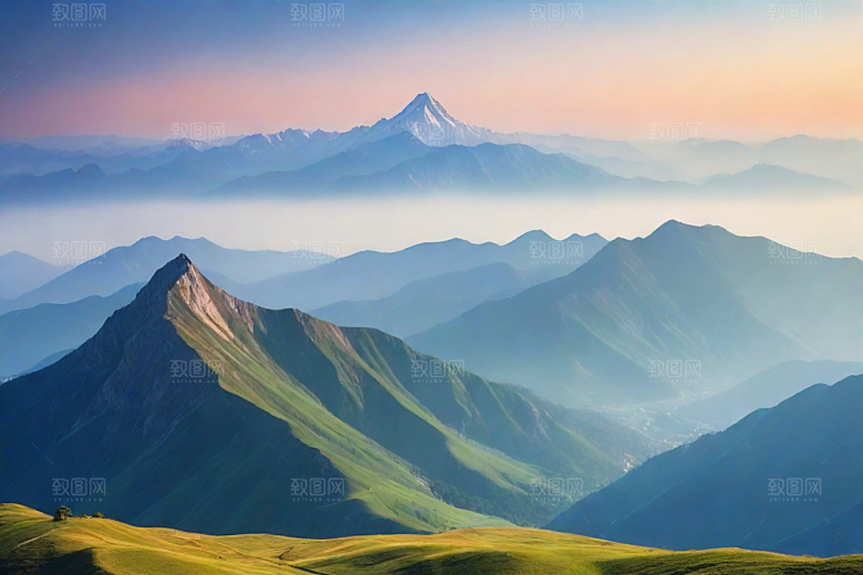 令人陶醉的山顶风景