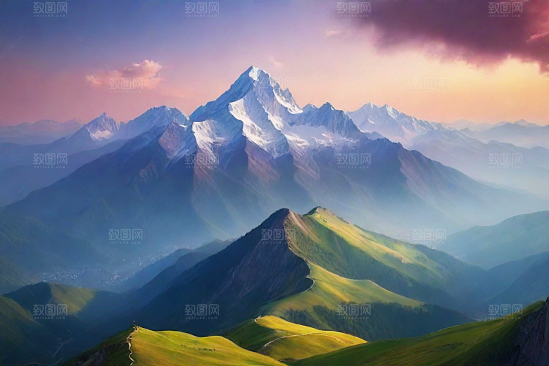 令人陶醉的山顶风景