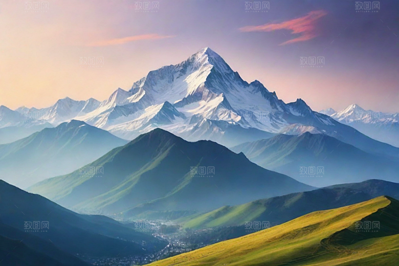 令人陶醉的山顶风景