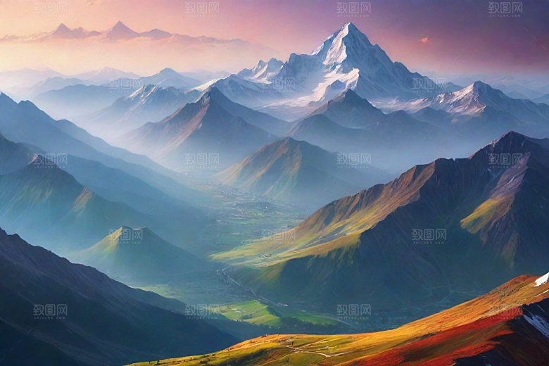 令人陶醉的山顶风景