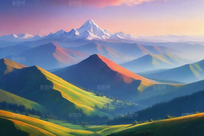 令人陶醉的山顶风景