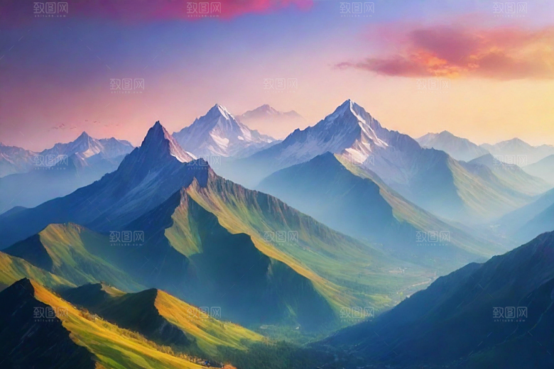 大自然奇观山顶的自然美景