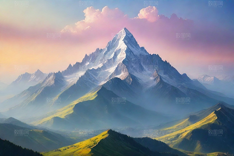 大自然奇观山顶的自然美景
