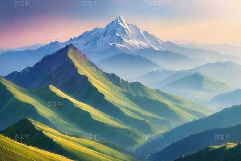 大自然奇观山顶的自然美景