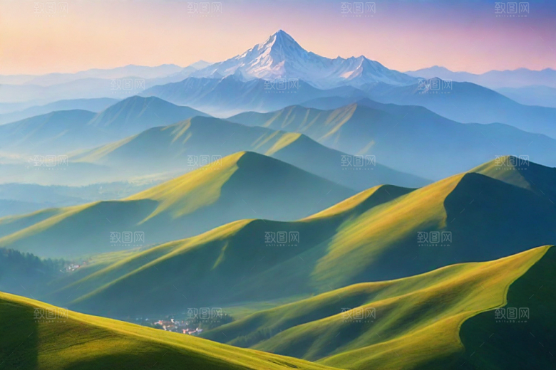 大自然奇观山顶的自然美景