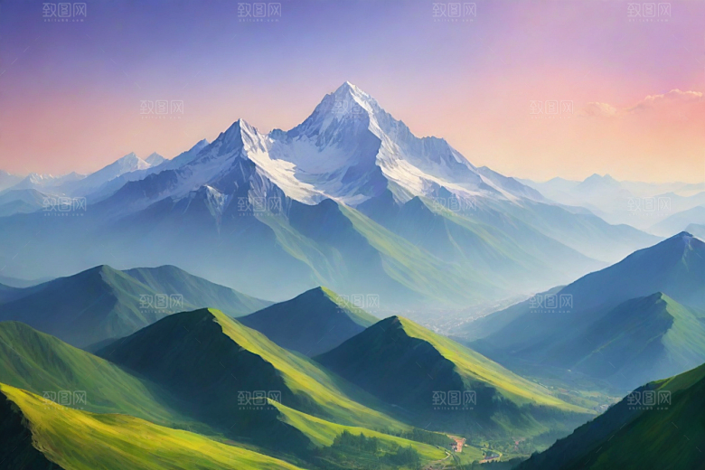 大自然奇观山顶的自然美景