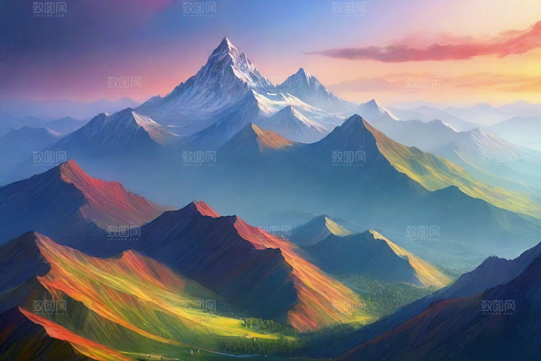 大自然奇观山顶的自然美景